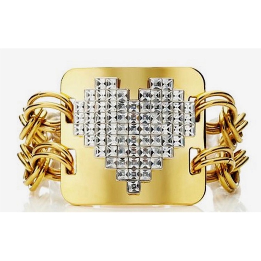 Juicy couture pixel heart link bracelet